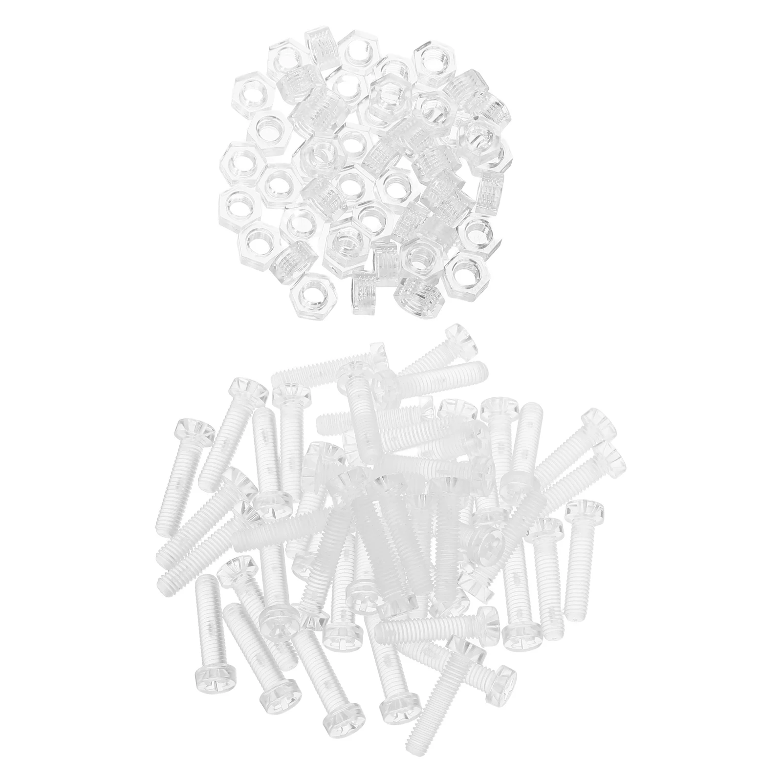 

1 set Clear Acrylic Screws Round Transparent Plastic Bolts Nuts High Transparency Insulation Weather Resistant Lightweight