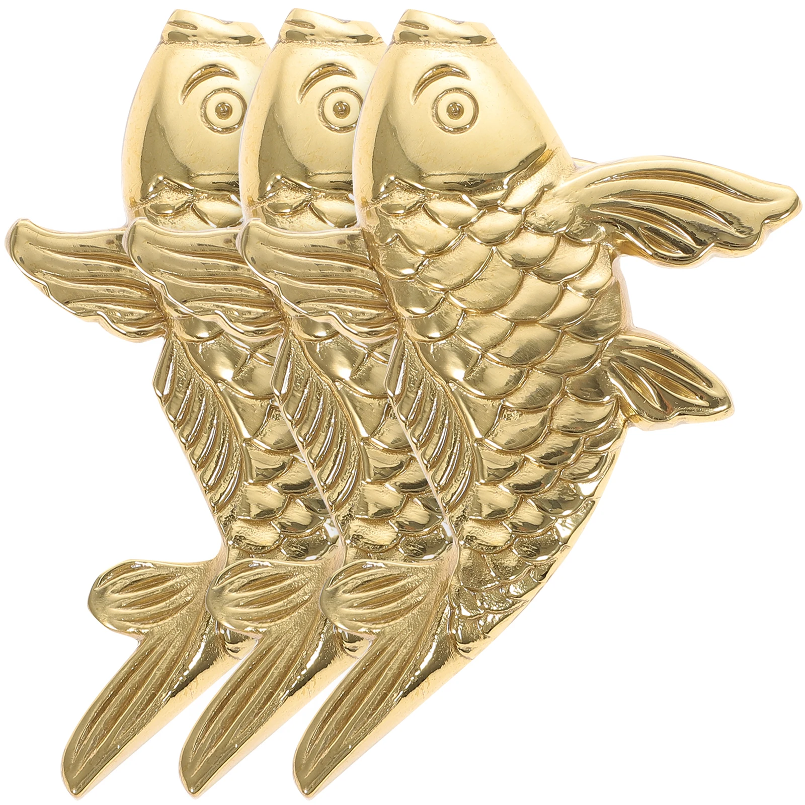 

3 Pcs Fish Copper Ornaments Home Decor Desktop Adornment Decoration Office Key