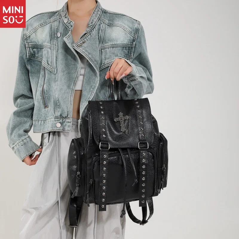 

2025 Punk Travel Backpack, Large College Rucksack, Minimalist Commuter Bookbag