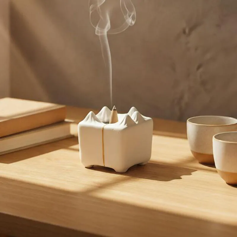 Porcelain Mountain Range Tower Incense Burner Creative Sandalwood Incense Holder Smell Fragrance Censer Home Decoration