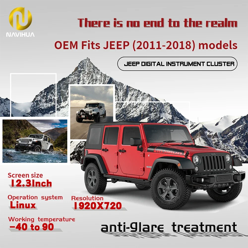 2024 Latest Original Car Digital LINUX Instrument Cluster For Lexus Jeep Wrangler JK 2011-2018 LCD Speedmeters Dashboard player image 2
