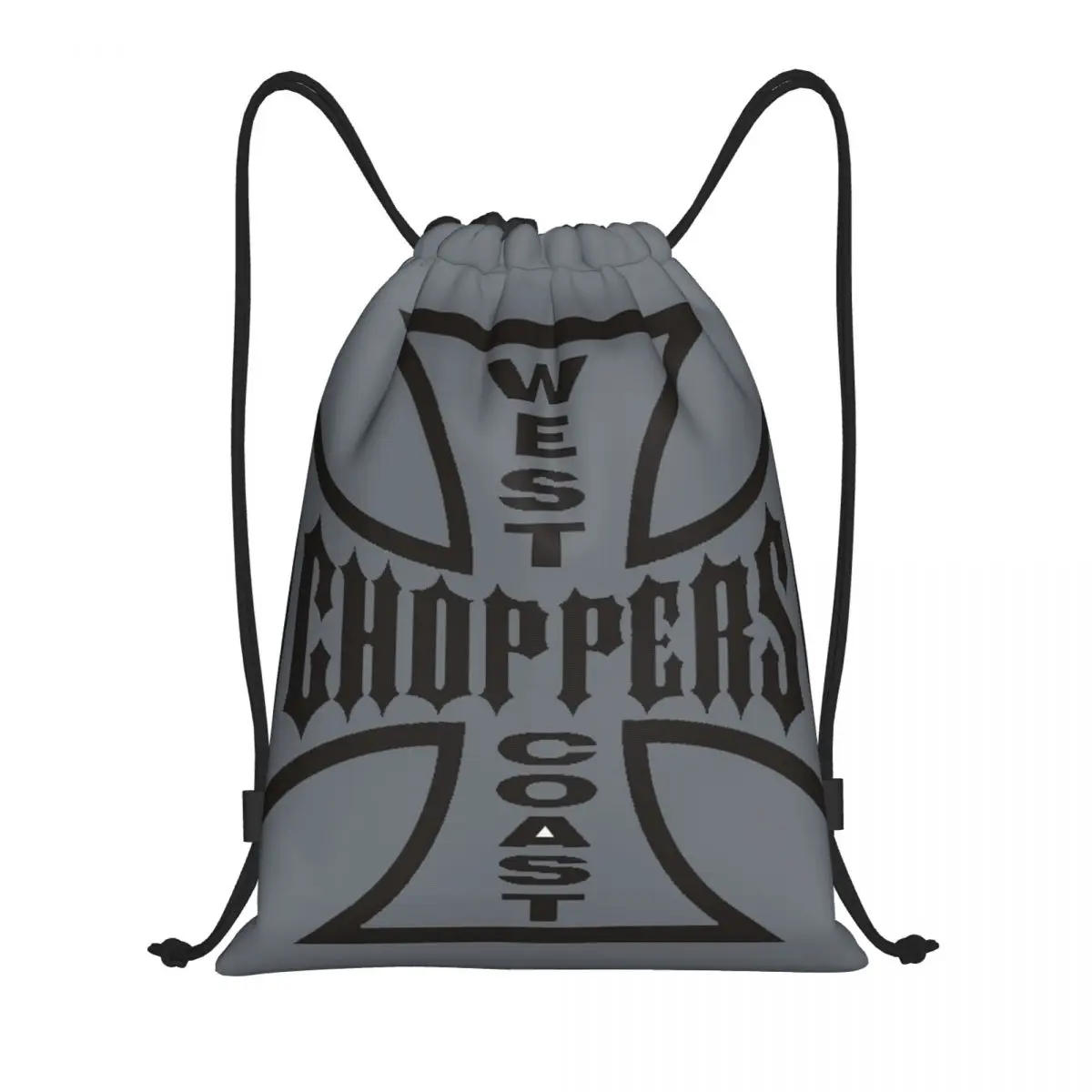 Custom West Coast Iron Choppers Cross Drawstring Bag Women Men Portable Sports Gym Sackpack Shopping Storage Backpacks