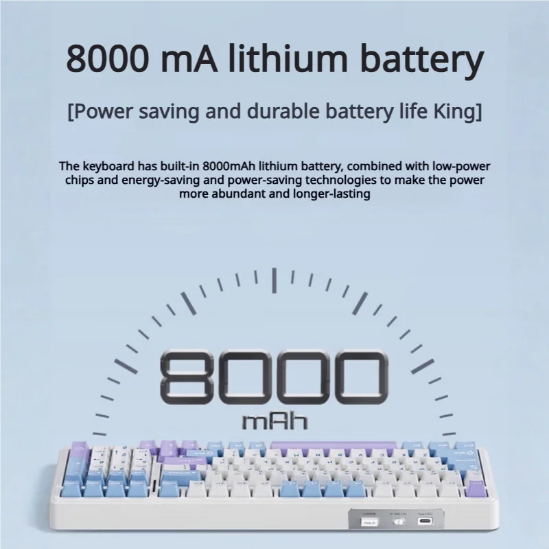 AULA F99 Mechanical Keyboard Triple Mode 2.4G Bluetooth Wired Hot Swappable PBT Gasket RGB 99 Keys for Gamers - view 6