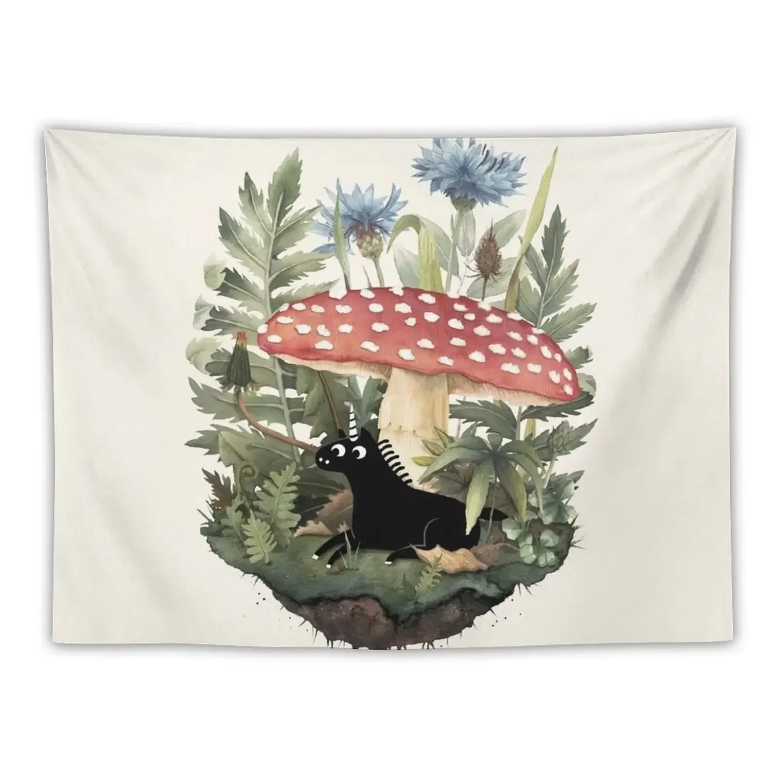 Tiny Unicorn Tapestry Cute Room Things Art Mural Anime Decor Tapestry