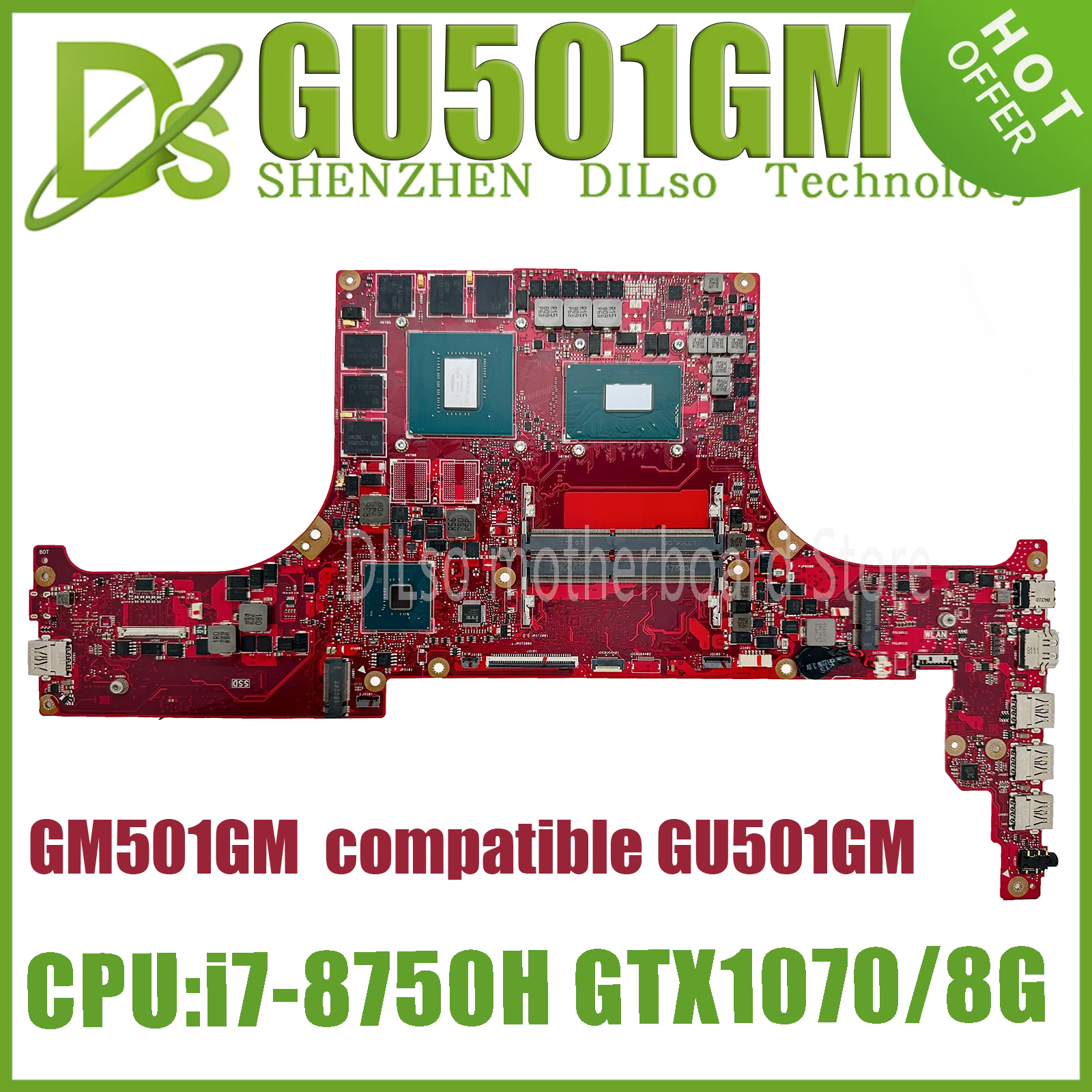 KEFU GU501GM GM501GM MAINboard For ASUS ROG Zephyrus GU501GS GM501GS Laptop Motherboard W/ I7-8750H GTX1060 GTX1070 100% tested