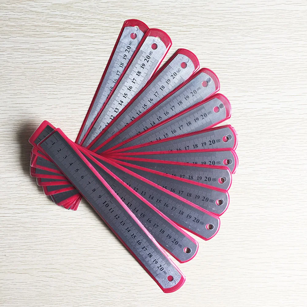 

6Pcs Premium Stainless Steel Ruler Engineering School Office Use Precise Scale High Accuracy Wear Resistant 20cm 30cm 40cm