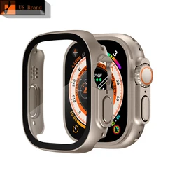 Vidrio + funda para Apple Watch 49mm 46mm 42mm 45mm 41mm 44mm 40mm accesorios Protector de pantalla parachoques iwatch 10 9 8 ultra 7 6