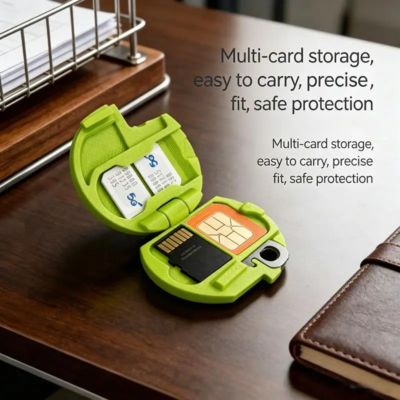 3D Printed SIM & TF Card Holder, Portable Memory Card Storage Case With Eject Pin,Shockproof Holder For Micro SD Card For Travel