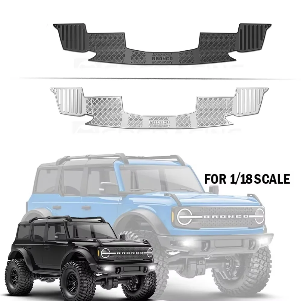 Für 1/18 Traxxas Trx-4m Bronco Trx4m Hinterer Stoßfänger Anti-Rutsch-Dekorblech/Edelstahl-Autokarosserie Metallschutzblech
