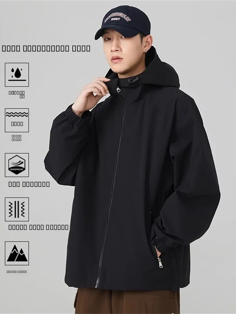 

Мужская функциональная куртка Tee-Proof для активного отдыха, осенняя, модная, в американском стиле, с капюшоном, для альпинизма, спортивная, ветрозащитная, водонепроницаемая