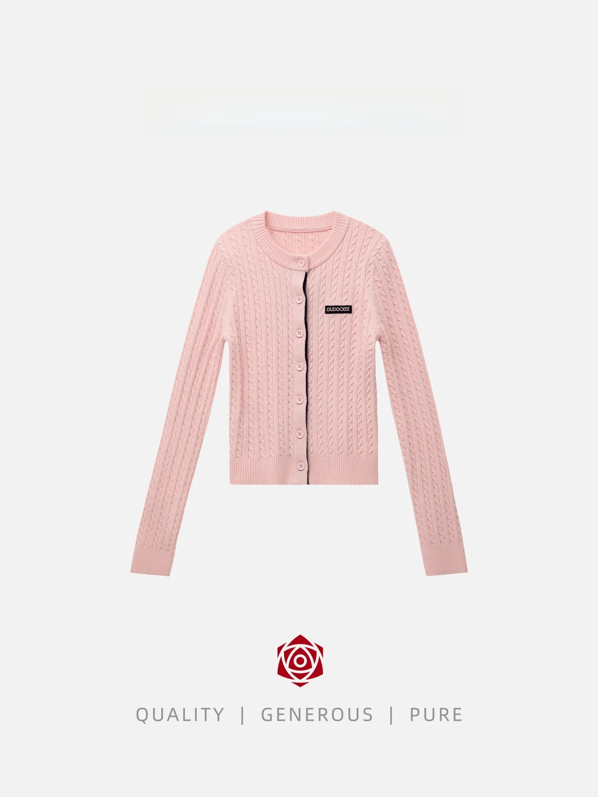 

Женский вязаный кардиган OUDOEE розового цвета, свободный, стройнящий, повседневный, мягкий, с V-образным вырезом, длинный рукав, весенний, в стиле lazy fashion.