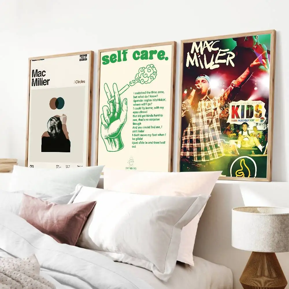 Singer M-Mac Miller   Poster Self-adhesive Art Waterproof Paper Sticker Coffee House Bar Room Wall Decor