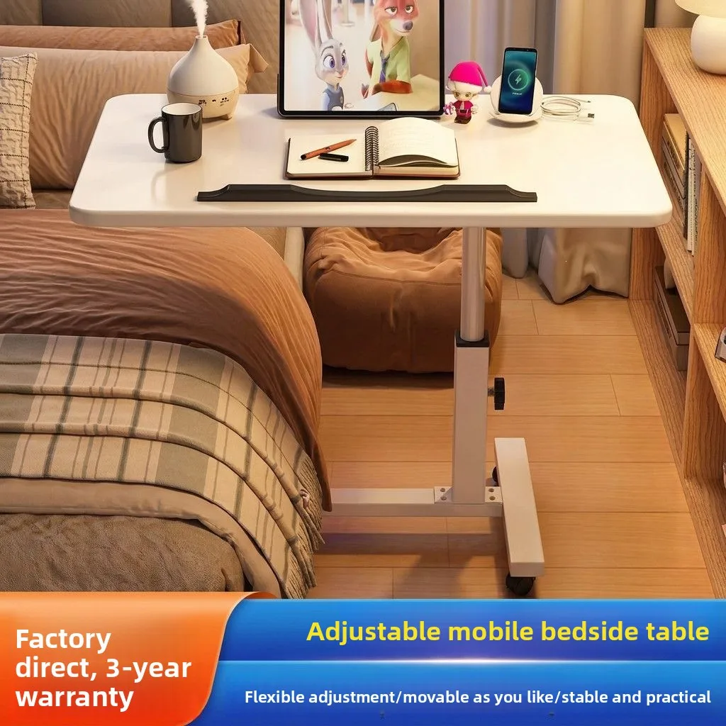 Folding Mobile Side Table Rotating Flip Top Thickened Steel H-Frame Swivel Caster Wheels Compact X Or Cm Engineered Board