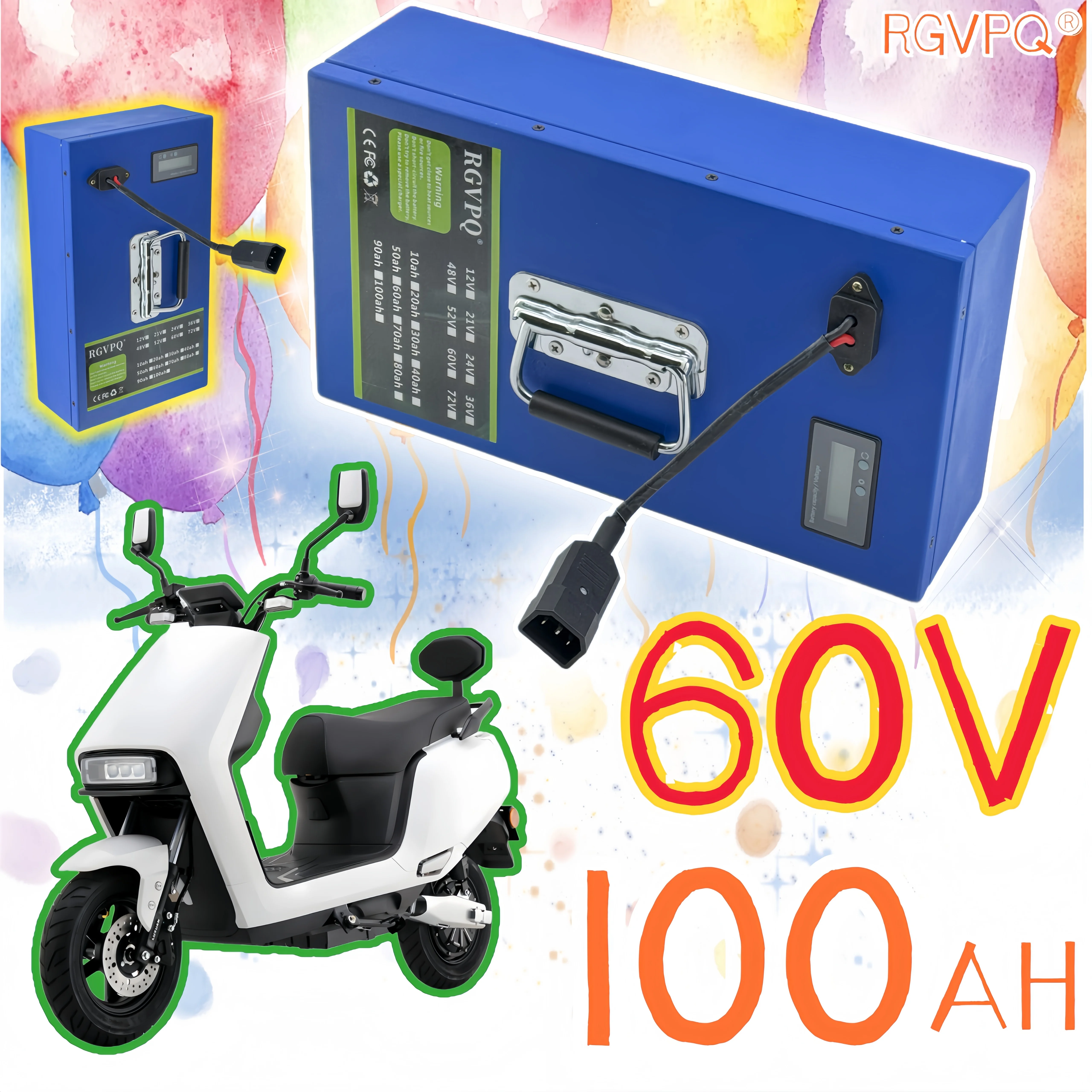 

Air freight delivery, 60V100AH18650 lithium battery, sent within 24 hours, using 60V for all motors below 500W-3000W