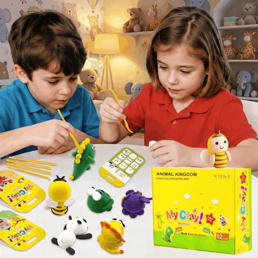 

Cloududa Clay Plasticine Polymer Paste Moldable Colors Pate Fimo 12pcs/box Animal Kingdom Non-toxic Diy For Children Ages 3+