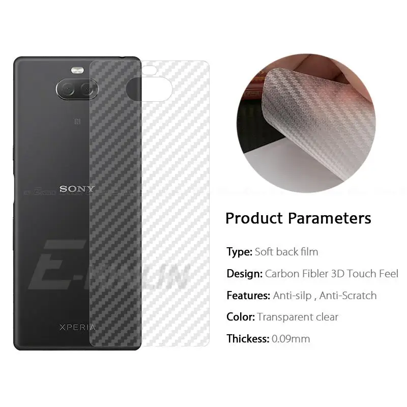 5pcs Carbon Fiber Back Cover Screen Protector For Sony Xperia 1 5 8 Lite 10 XA2 Plus Ultra XA1 II III IV V Sticker Film No Glass