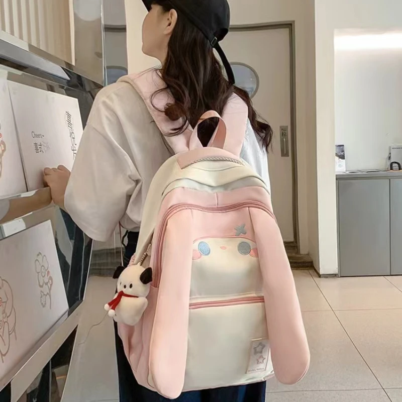 Rabbit ears Fashion Travel Bagpack Women Laptop Mochila For Teenager Bookbag New College School Bag Men Rucksack