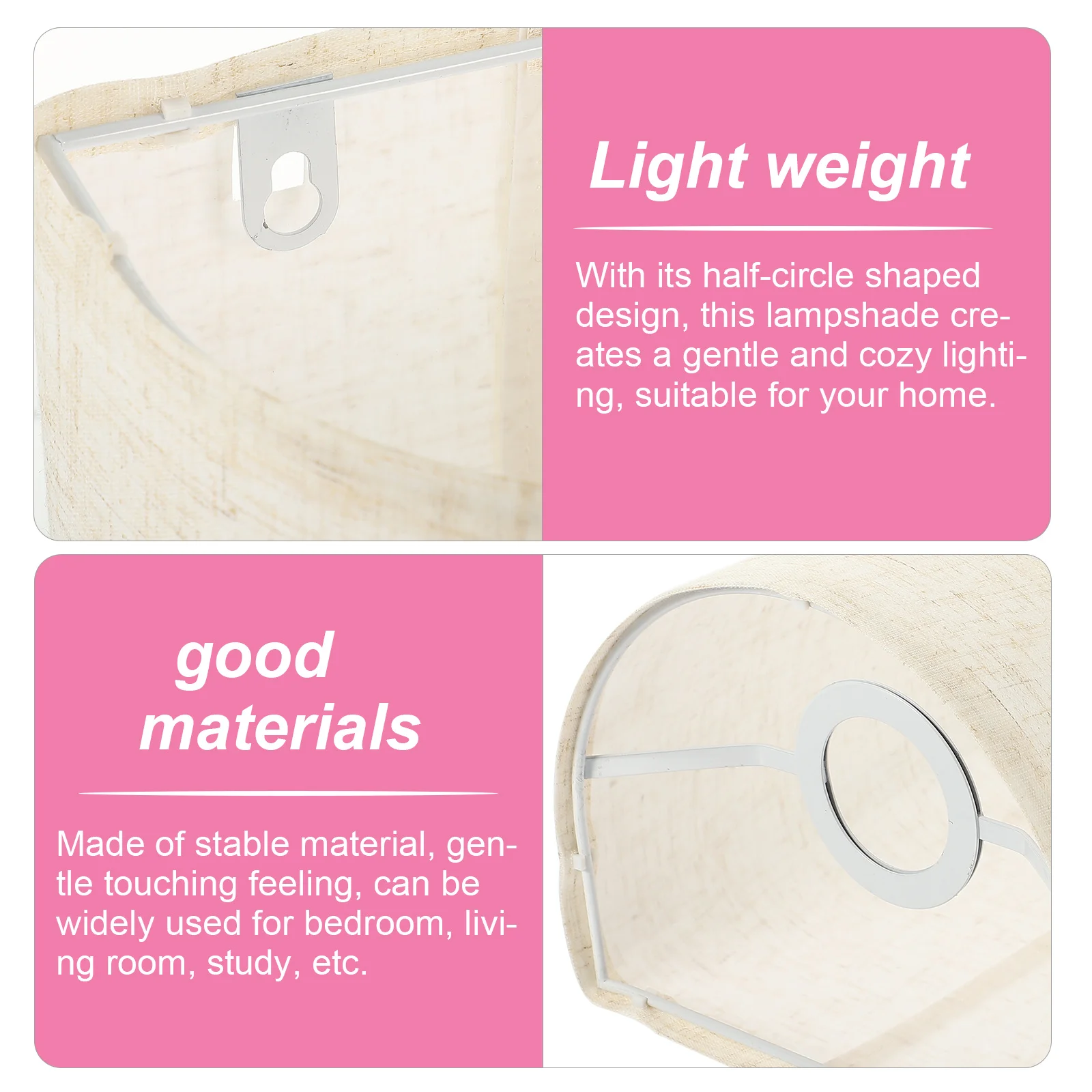 

1pc Linen Lampshade Half Round Table Lamp Shade Replacement Floor Light Cover Decorative Home Lighting Simple Bedside Lampshade