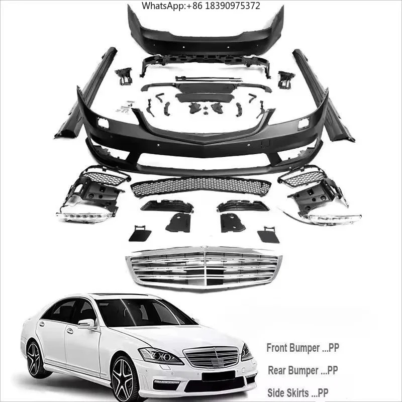 Body Kit for S Class W221 Modified to S63 S65 65Amg Body Kits Front Bumper Grille Side Skirts