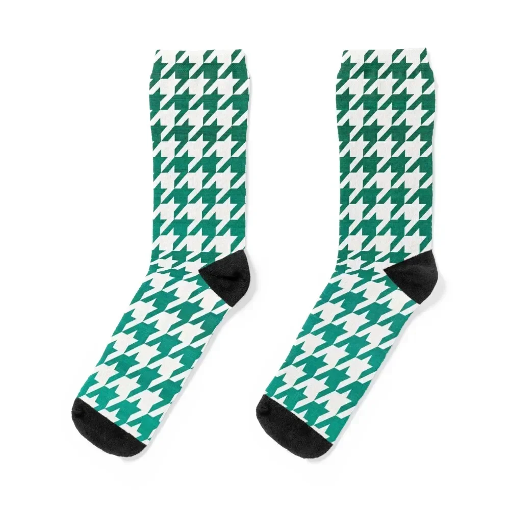 Houndstooth – Emerald Ombré Socks man colored Man Socks Women's