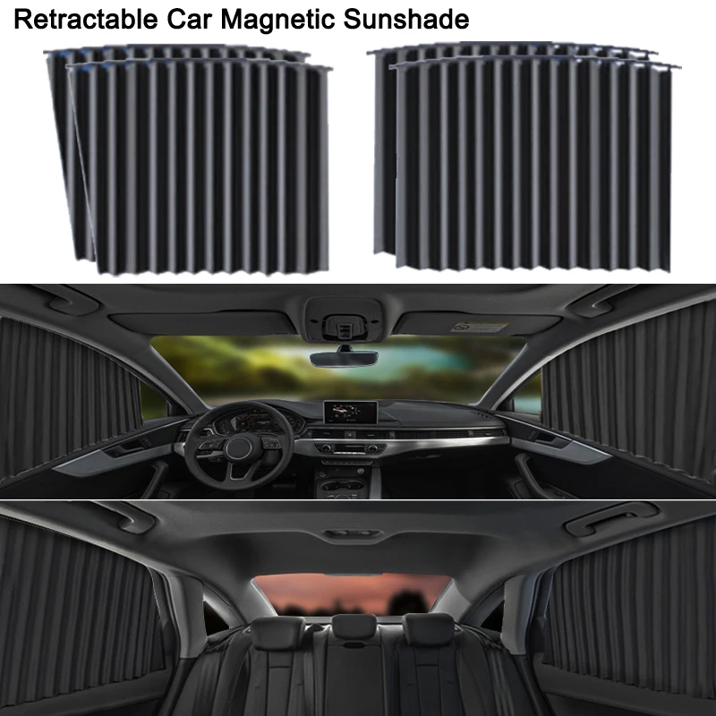 

4pcs Magnetic Car Sunshade Window Curtain Auto Window Sun Shade Sun UV Protection Window Shield Car Interior Shade Accessories