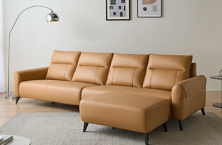 Sofá de tecido com tecnologia simples, sala de estar, apartamento pequeno, 4 pessoas