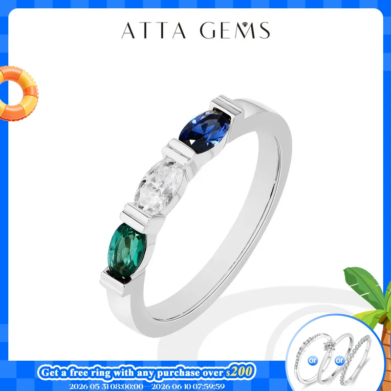 

ATTAGEMS Oval Cut Lab Emerald Corundum Moissanite Ring S925 Silver 18k Gold Plated Colorful Rings for Women Anniversary Jewelry