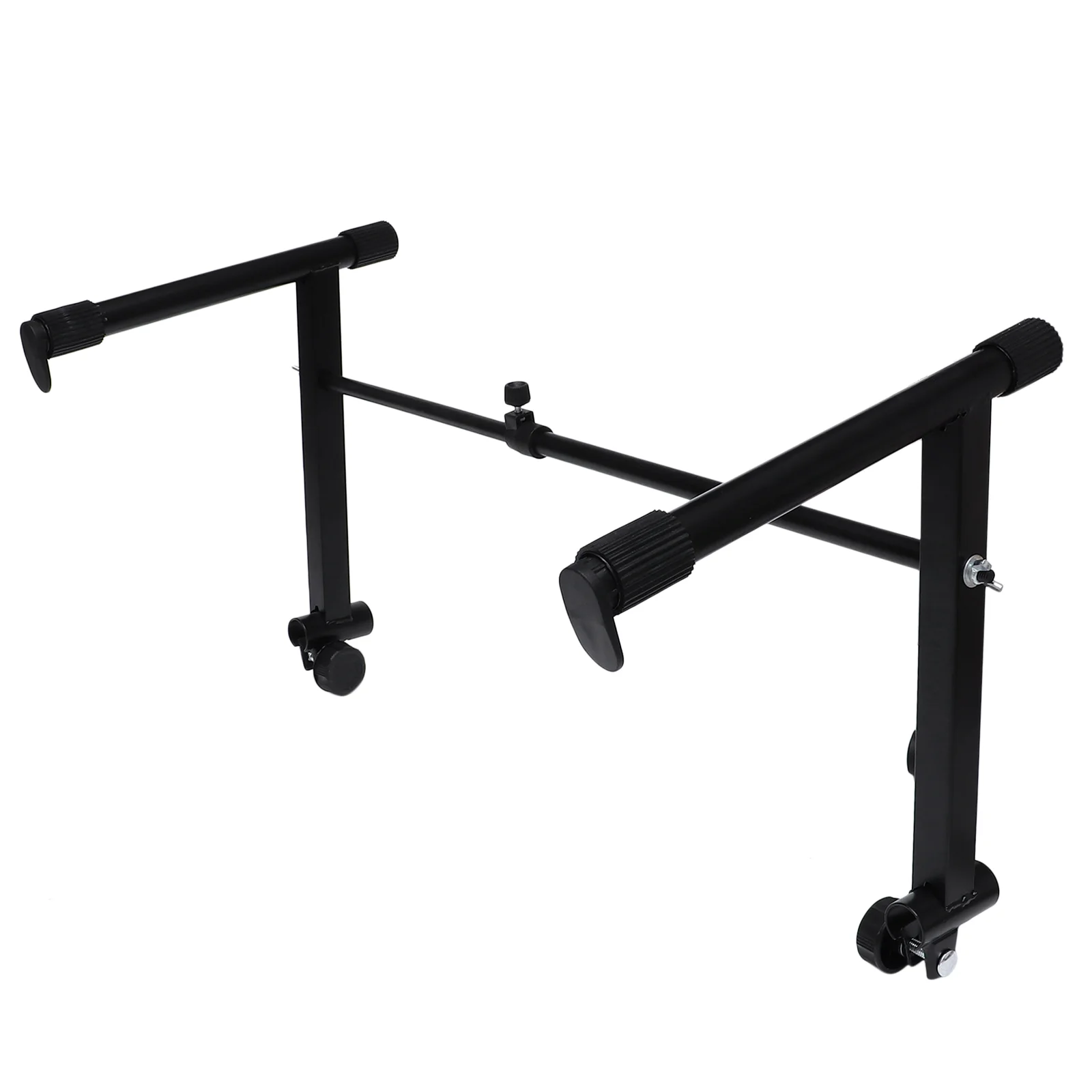 Electronic Keyboard Stand Double Layer Bracket Black 71cm Width Adjustable Removable Storage Easy Installation Protective Rubber