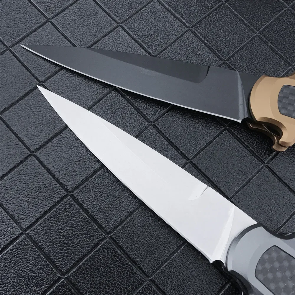 KS 7150 Launch 8 Folding Pocket Knife D2 Steel Blade Aluminum Alloy Inlaid with Carbon Fiber Handles  Sharp Rescue EDC Tools