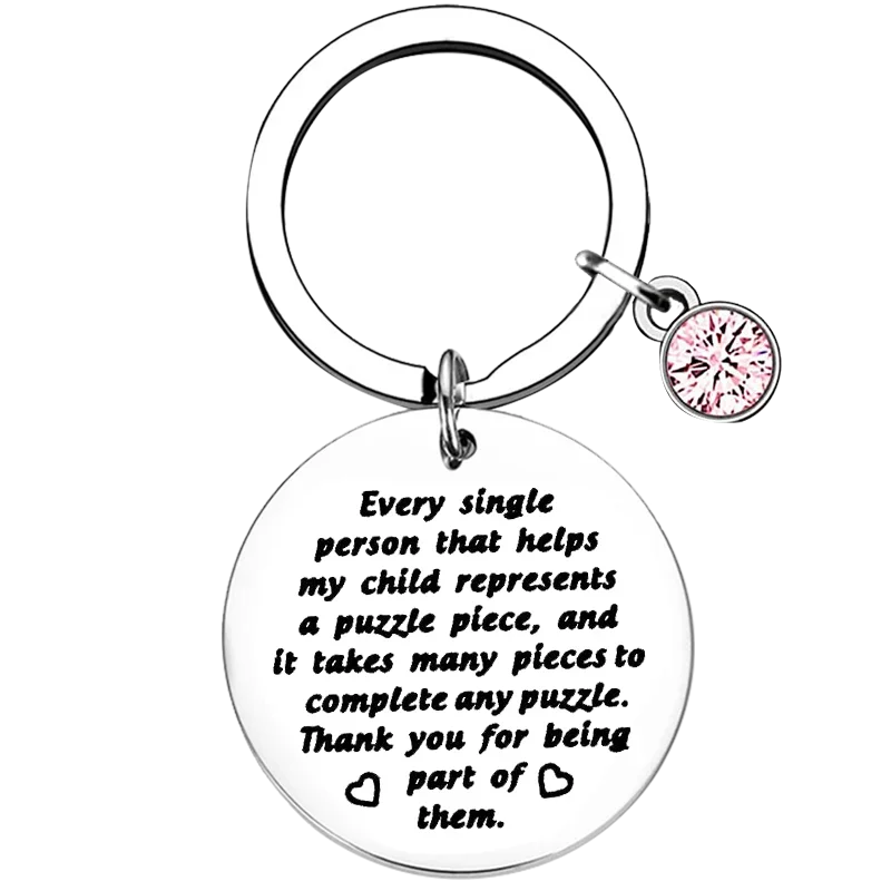 New Therapist Appreciation Gift Key Chain Ring Autism Teacher Thank You Gift keychains pendant Gift