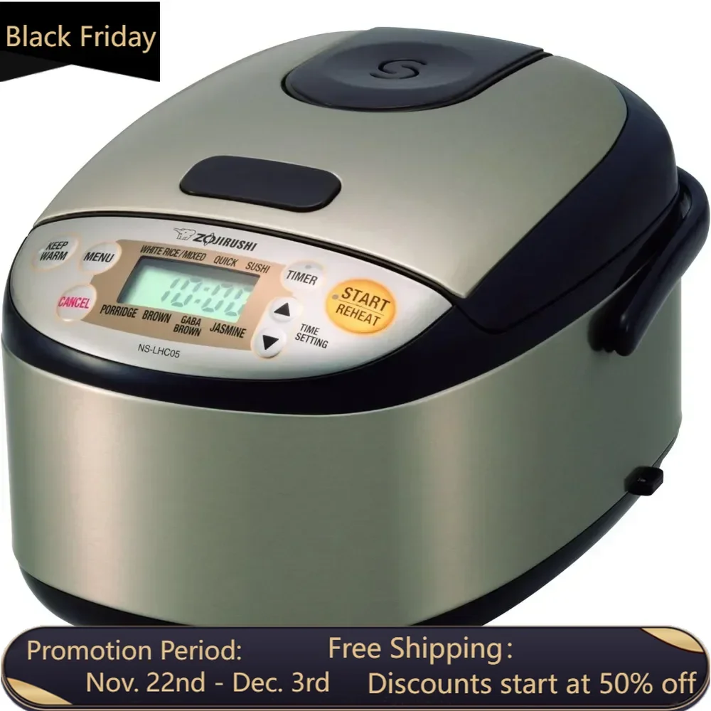 

Rice Cooker & Warmer, Stainless Dark Brown, 3 Cups Uncooked