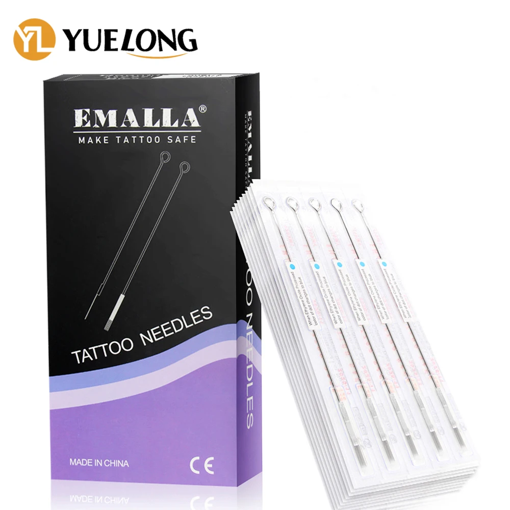 

EMALLA Sterilized Tattoo Needles 3/5/7/9/11/14 RL RS M1 RM Disposable Tattoo Machine Needle for Tattoo Permanent Makeup Supplies