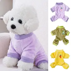 Dog Jumpsuit Pajama,Pet Clothes Fruit Pattern,Flannel,Soft Cat Dog Clothes,Four-legged Pyjamas Overalls,Pet Supplies