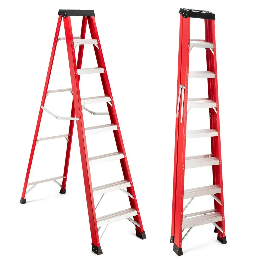 

Ladder 7 Step Folding, Sturdy Ladder for Home, Lightweight Aluminum Steps Stool with Top Tool Slot, Portable Fiberglass Ladders