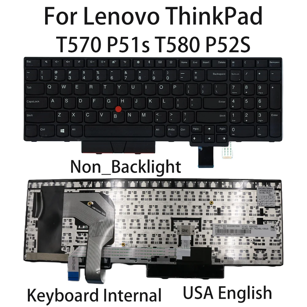 

Новая клавиатура для ноутбука Lenovo ThinkPad T570 P51s T580 P52S, внутренняя, США, английская, без подсветки, FRU: 01EN928 01ER500 01HX139