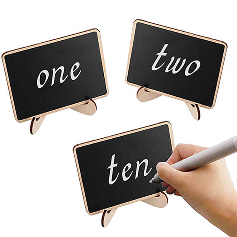 

10PCS Mini Chalkboard Signs With Easel Wedding, Birthday Parties, Message Board Signs And Event Decor Wooden Place Cards