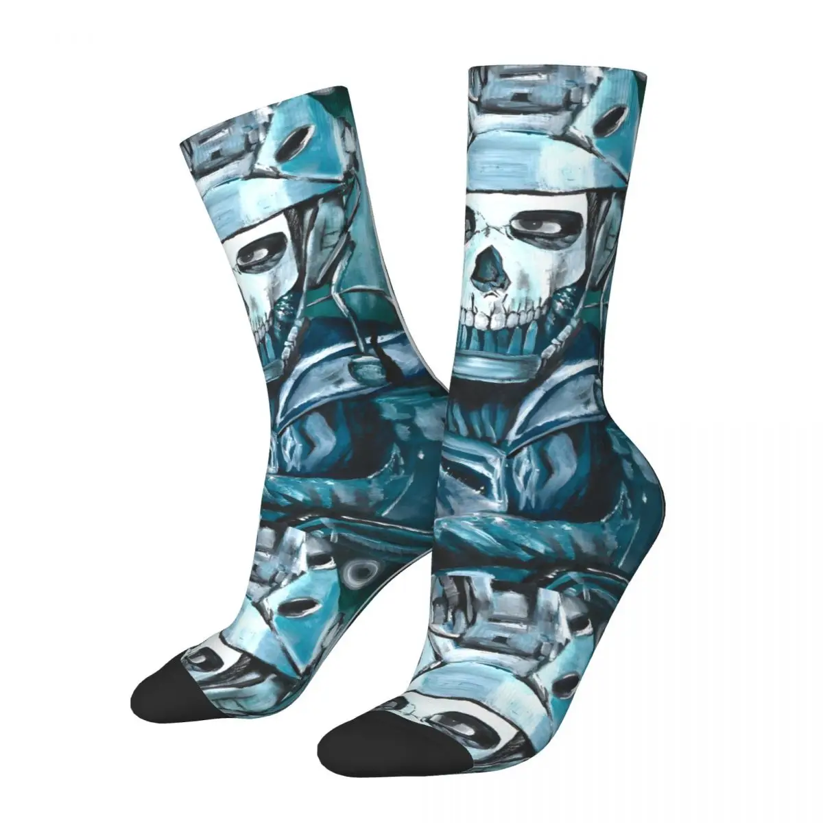 Painting Crazy Men's compression Socks Unisex Ghost MW2 COD Calls Of The Duty Harajuku Seamless Printed Funny Novelty Crew Sock