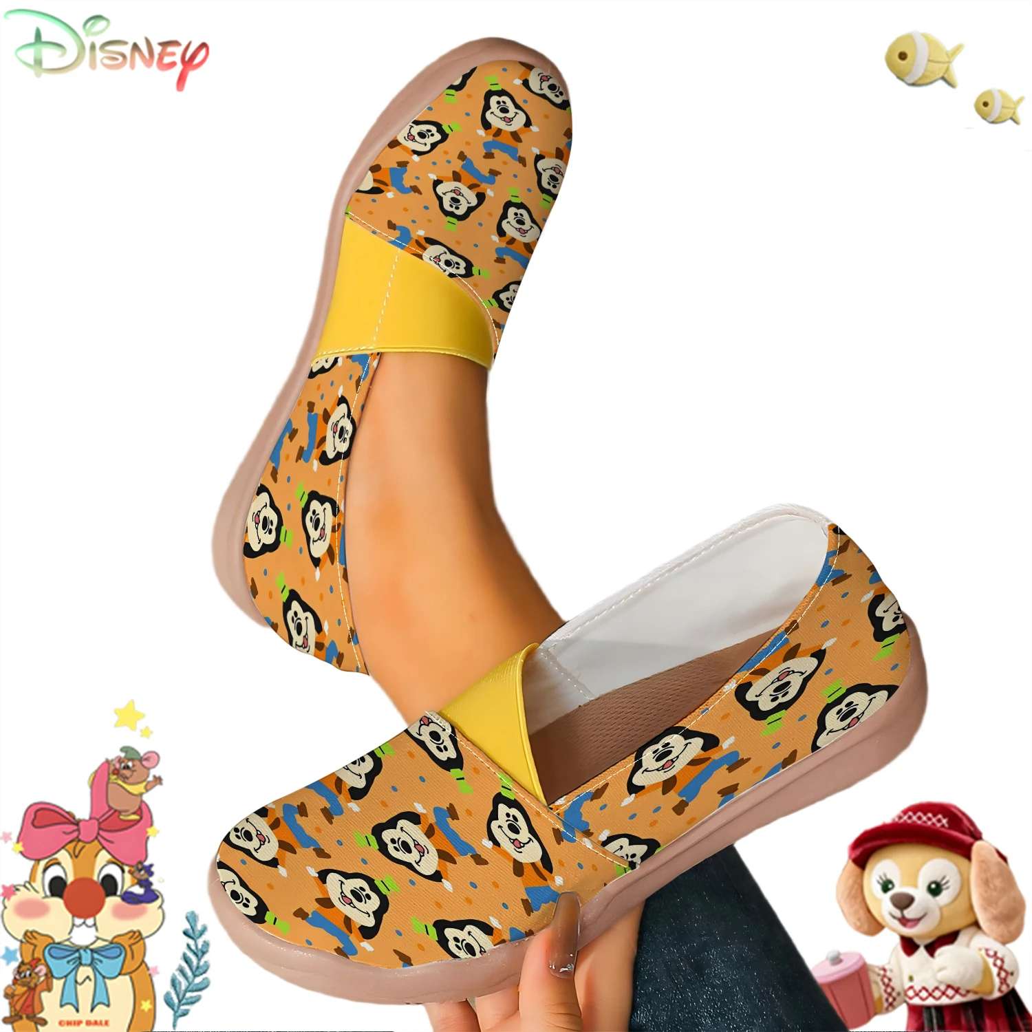 

Disney Chip 'n Dale Print Women's Slip-On Shoes, Casual Comfortable Flat Loafers, Breathable Soft Sole Lazy Shoes for Daily Wear