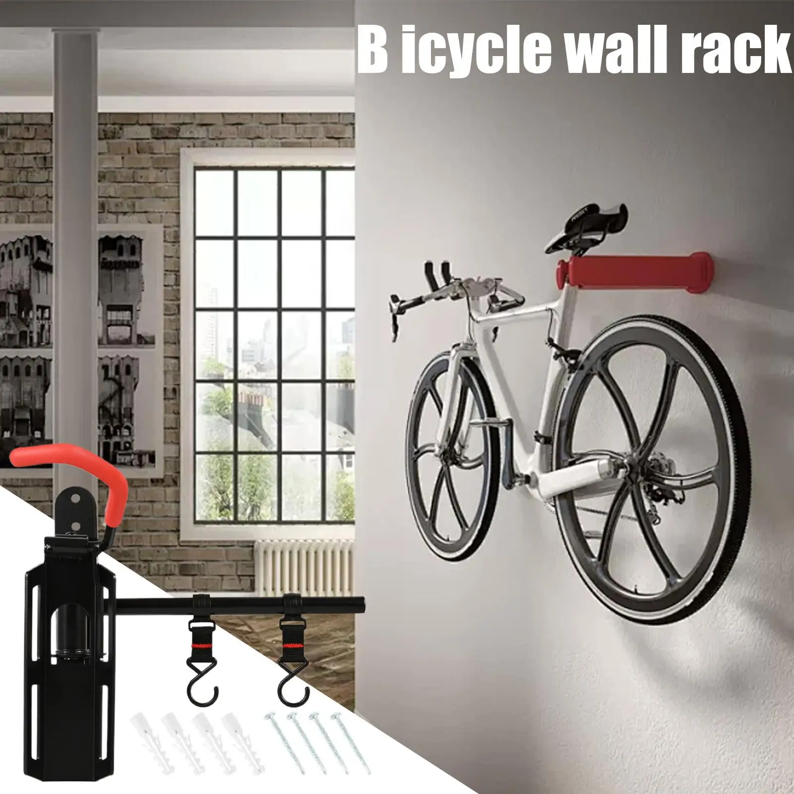 

Cycling Wall Rack for Garage Sturdy Heavy Duty Holder Vertical Hanger Hook for Family Friend Indoor Outdoor Garage Home Bikes
