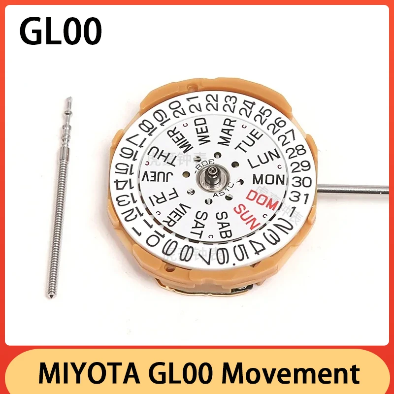 Nowy oryginalny MIYOTA GL00 GL10 złoty ruch na 3 ręce data na 3/6 kwarcowy mechanizm GL10 GL00 akcesoria do zegarka