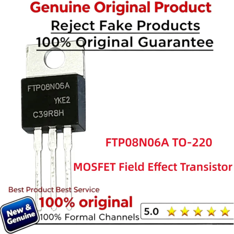 5-10-20PCS 100%New Original FTP08N06A In Stock Electronic Components Good Quality MOSFET Field Effect Transistor 60V 110A TO-220