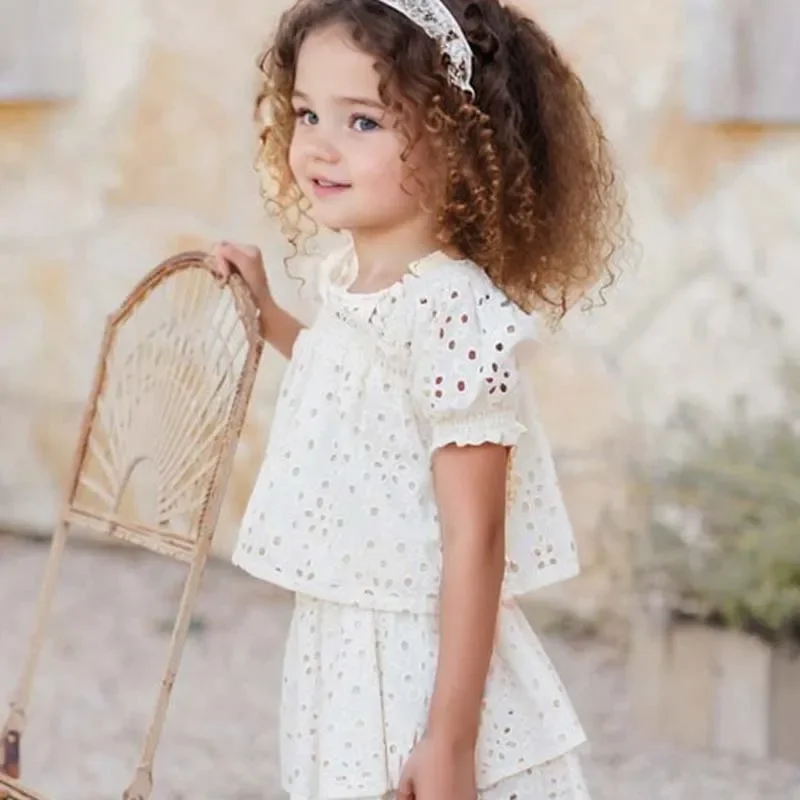 Pre-sale(ship April) 2025 SUMMER Kids Boys Vest Girl Printed Cartoon Shirts and Skirts Suit Toddler Girls Clothes Stripe Tops