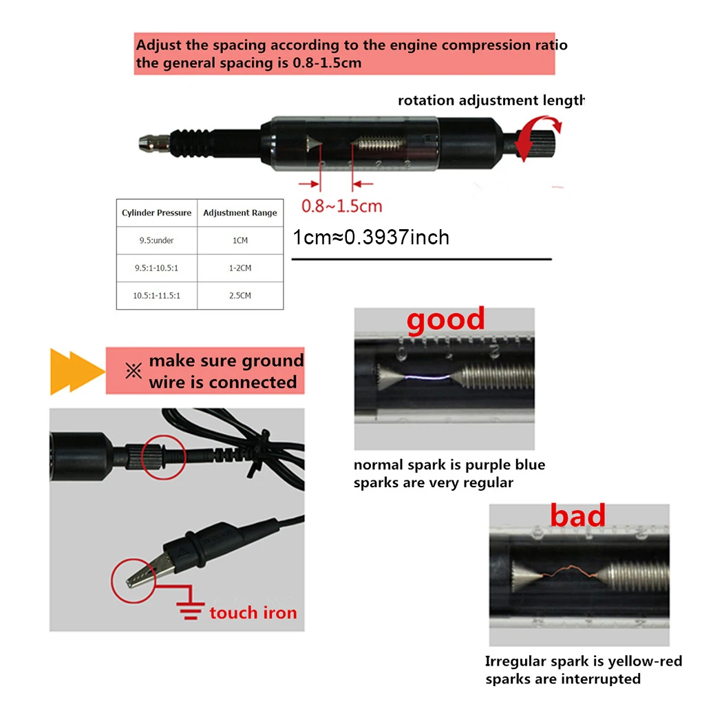 Probador de bujías de coche Universal, Detector de bobina de encendido, herramienta de diagnóstico de reparación de automóviles automotrices,