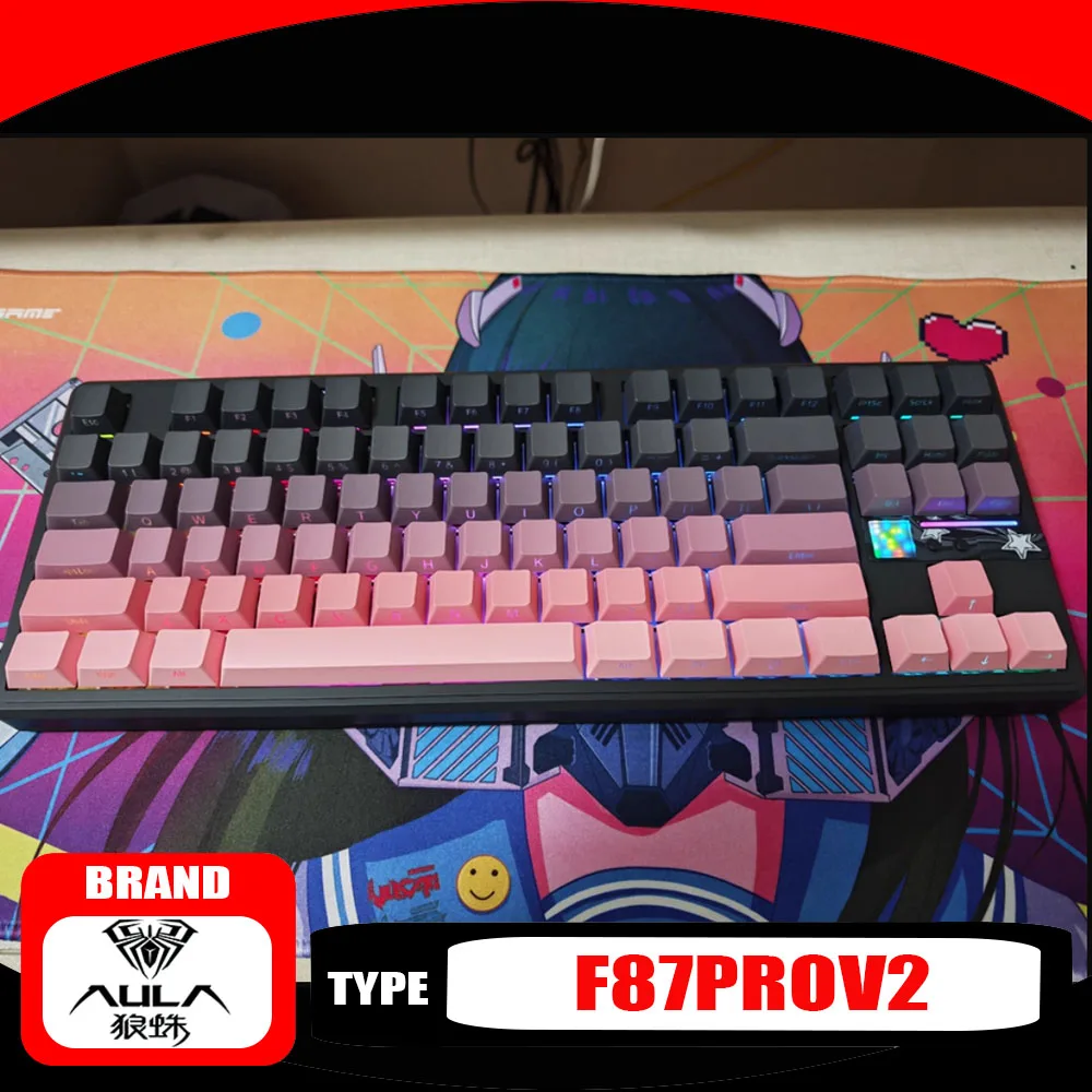 AULA F87ProV2 Mechanische Tastatur Drei Modus Wireless RGB 8000 mAh Neue PC Gamer Zubehör PBT Dichtung Mac Gaming Tastatur