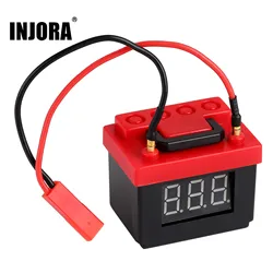 INJORA Low Voltage Alarm Lipo Battery Tester Simulation Decoration for 1/10 RC Crawler Car Axial SCX10 TRX4 TRX6 Gen8 VS4-10