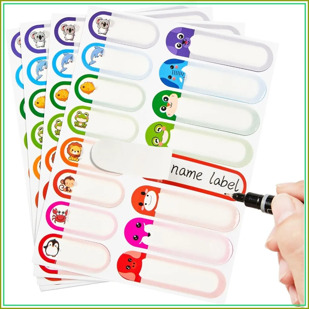 

Self-Laminating Name Tag Stickers, Waterproof Baby Bottle Labels, Assorted Sizes & Colors, 480 Pack
