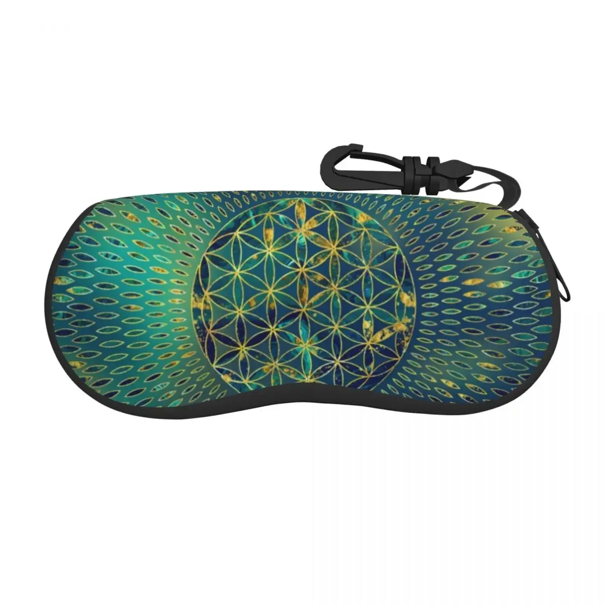 Custom Flower Of Life Marble And Gold Glasses Case Cool Mandala Shell Eyeglasses Case Sunglasses Box