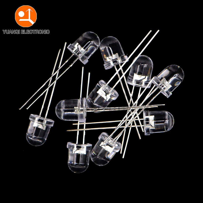 10pcs F10 10mm Fast / Slow RGB Flash Red Green Blue Rainbow Multi Color Light Emitting Diode Round LED Full Color DIY Kit