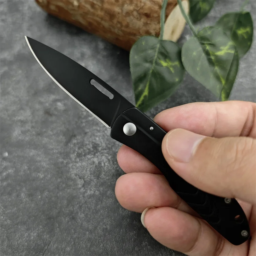 GB Gear STL 2.0 All Black Pocket Knife 5Cr13Mov Ultra-Thin Blade Outdoor Portable Gear Knives for Hunting, Survival, Tactical