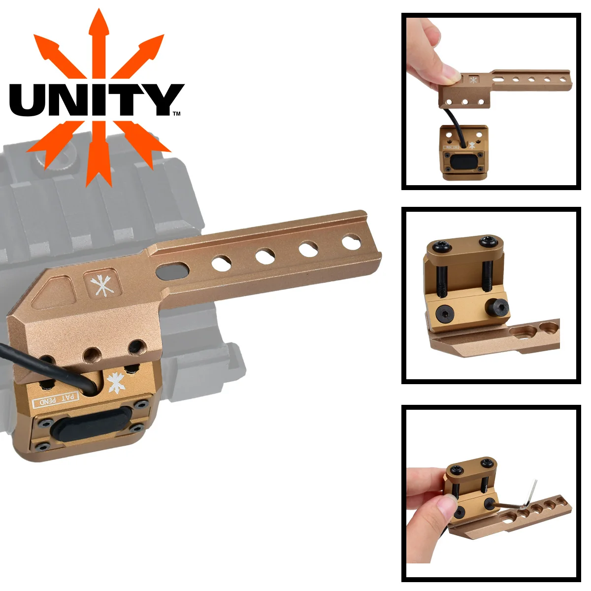 UNITY Tactical 20MM Rail Offset Mount With Pressure Switch Surefire M300 M600 Tactical AR15 Rifle Gun Scout Flashlight view 5